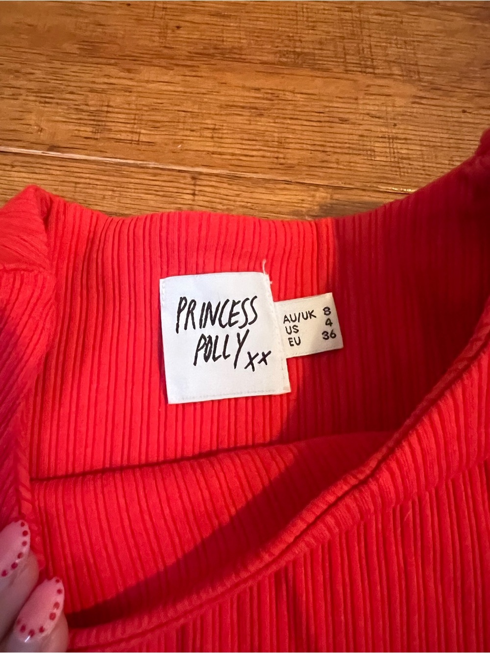 Red Ribbed Bodysuit - Picture 3 of 3